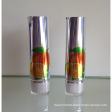 Shinning Aluminium Tube Cosmetic Packing with Acrylic Oval Cap